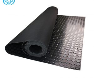Round button safety anti slip rubber flooring mat roll